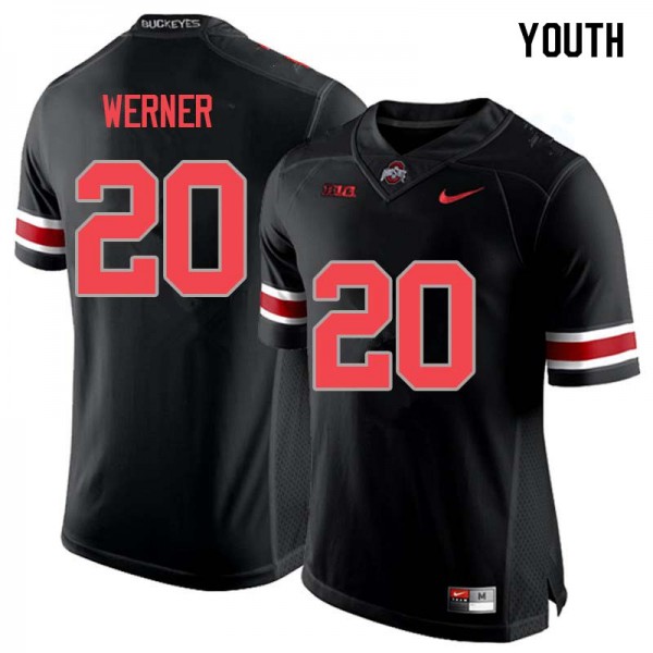 Ohio State Buckeyes #20 Pete Werner Youth Official Jersey Blackout